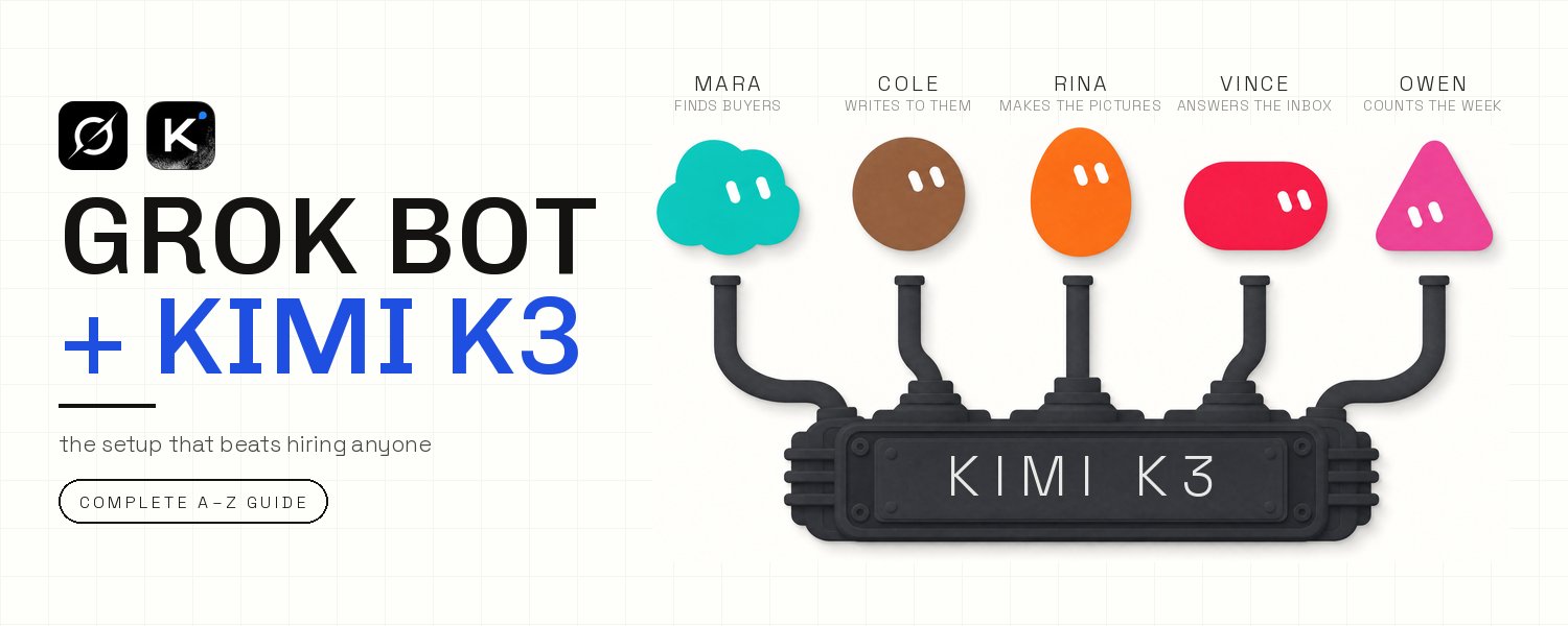 Grok Bot + Kimi K3：五个角色共用一个引擎